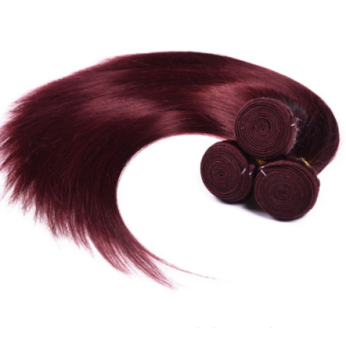 10A  Grade human hair bundles, #99J Straight Brazilian virgin  hair bundles Human